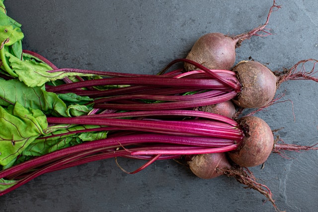 Beets With Stems and Leaves Attached